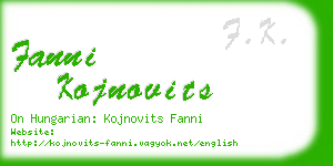 fanni kojnovits business card